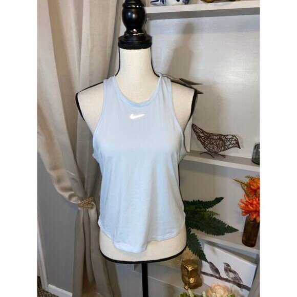 NIKE NWT $52 Dri-Fit size XL Women’s Light Blue Open Back Training Tank Top - Picture 11 of 12